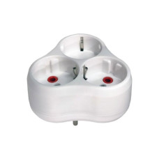 Тройник NEOMAX NX1014 с заземлением белый