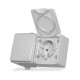 Выключатель одноклавишный и розетка одинарная с/з VIDEX BINERA IP65 (VF-BNW3-G)