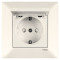 Розетка одинарная с/з и защитной крышкой VIKO Meridian крем 90970212-WH