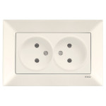 Розетка двухмесная б/з VIKO Meridian крем 90970255-WH