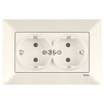 Розетка двухмесная с/з VIKO Meridian крем 90970256-WH