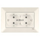 Розетка двухмесная с/з VIKO Meridian крем 90970256-WH