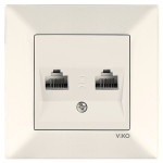 Розетка компьютерная двойная VIKO Meridian крем 90970234-WH