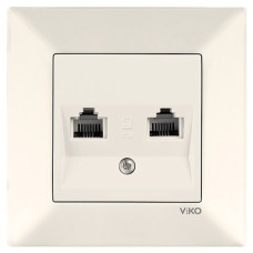 Розетка телефонная двойная VIKO Meridian крем 90970233-WH