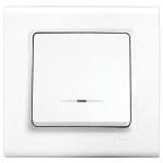Выключатель одноклавишный с подсветкой VIKO Linnera белый 90400019