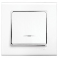 Выключатель одноклавишный с подсветкой VIKO Linnera белый 90400019