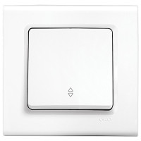 Выключатель одноклавишный проходной VIKO Linnera белый 91400004