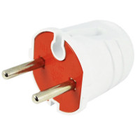 Вилка универсальная LUXEL 1001 без заземления белая