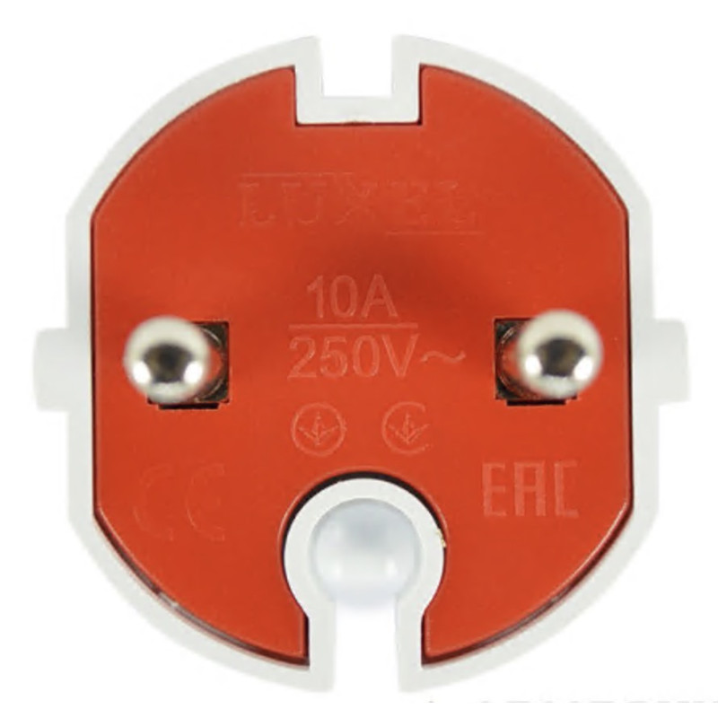 Вилка универсальная LUXEL 1001 без заземления белая