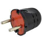 Вилка универсальная LUXEL 1101 без заземления черная