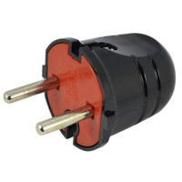 Вилка универсальная LUXEL 1101 без заземления черная