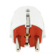Вилка угловая LUXEL 1005 с заземлением белая