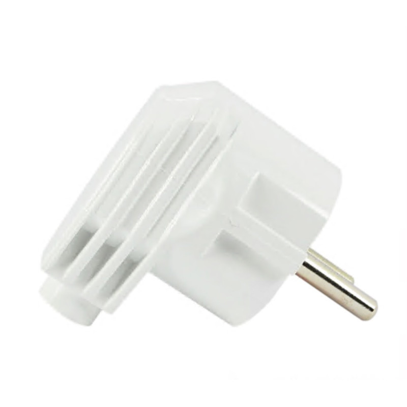 Вилка угловая LUXEL 1005 с заземлением белая