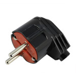 Вилка угловая LUXEL 1105 с заземлением черная