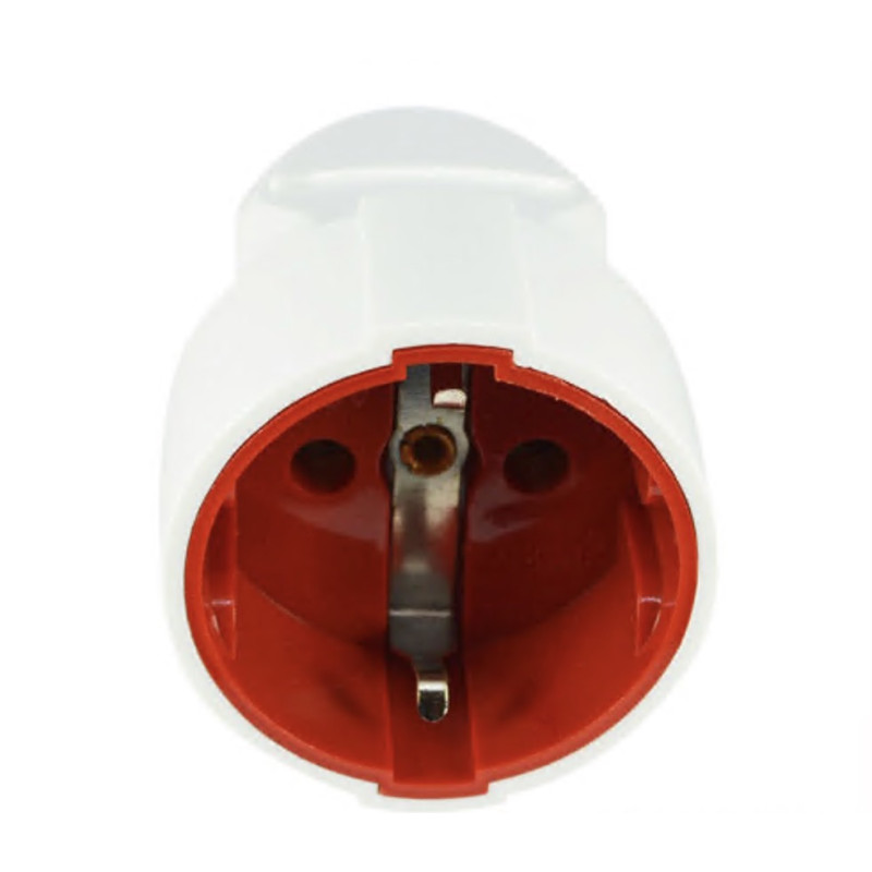 Гнездо штепсельное LUXEL 1003 с заземлением белое