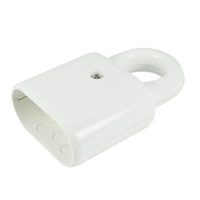 Штепсель плоский LUXEL 1024 с кольцом белый