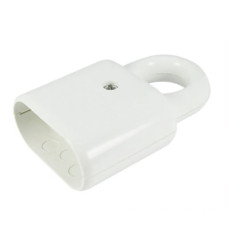 Штепсель плоский LUXEL 1024 с кольцом белый