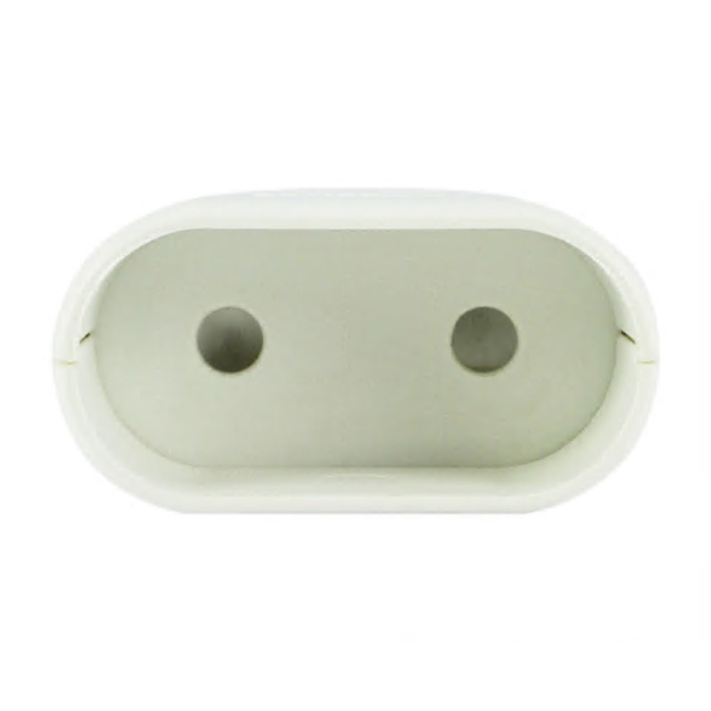 Штепсель плоский LUXEL 1024 с кольцом белый