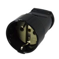 Разъем штепсельный LUXEL 1103 с заземлением черный