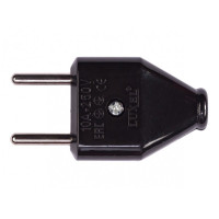 Вилка плоская LUXEL 1106 без заземления черная