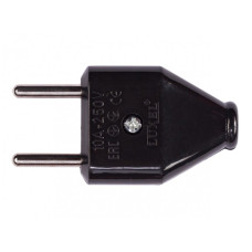 Вилка плоская LUXEL 1106 без заземления черная