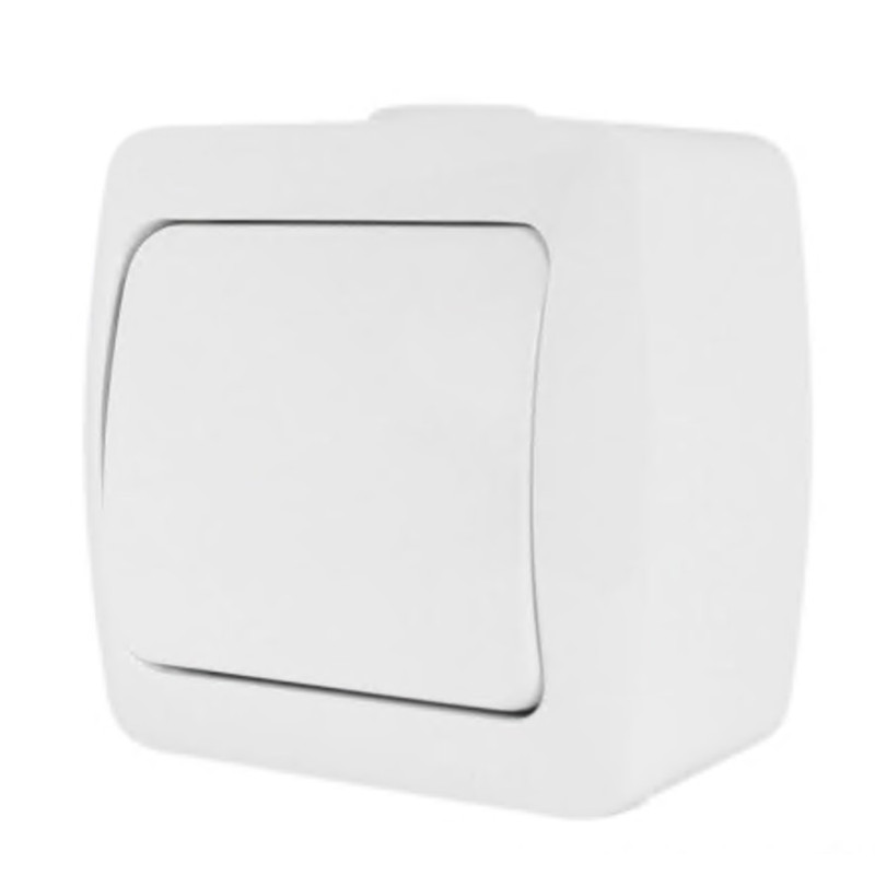 Выключатель El-BI Alsu одноклавишный накладной белый IP20 (504-010200-200)