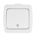 Вимикач El-BI Alsu прохідний одноклавішний накладний білий IP20 (504-010200-209)