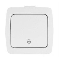 Выключатель El-BI Alsu проходной одноклавишный накладной белый IP20 (504-010200-209)