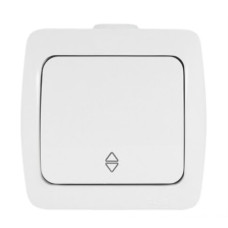 Выключатель El-BI Alsu проходной одноклавишный накладной белый IP20 (504-010200-209)