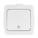 Выключатель El-BI Alsu проходной одноклавишный накладной белый IP20 (504-010200-209)