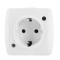 Розетка El-BI Alsu одинарная с/з накладная белая IP20 (504-010200-217)