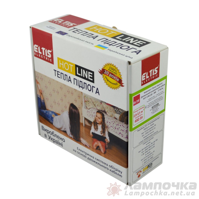 Комплект теплого пола в стяжку HOT LINE ДК-480 Вт 2,8 кв.м Eltis Electric 70690