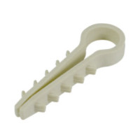 Зажим-дюбель "Елка" 8мм круглый белый (100шт)