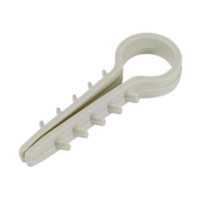 Зажим-дюбель "Елка" 6мм круглый белый (100шт)