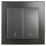 Выключатель двухклавишный проходной NILSON Touran Антрацит 24161009