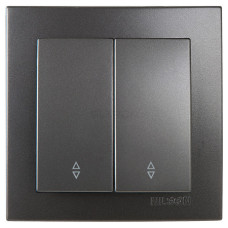 Выключатель двухклавишный проходной NILSON Touran Антрацит 24161009