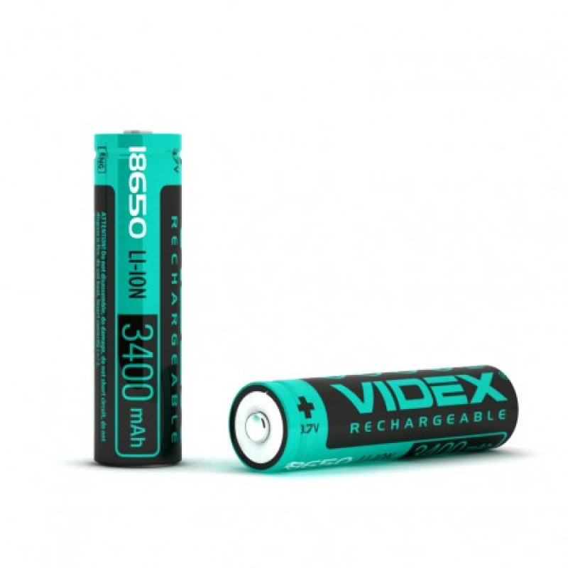 Аккумуляторная батерейка VIDEX Li-lon 18650-P 3400mAh (защита) 1шт  18650-P/3400/1CB