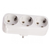 Разветвитель LUXEL 3 гнезда вертикальный с заземлением 1018 белый