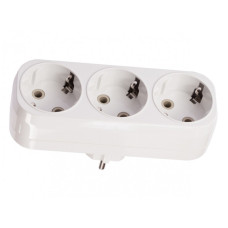 Разветвитель LUXEL 3 гнезда вертикальный с заземлением 1018 белый