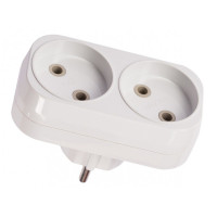 Розгалужувач LUXEL 2 входи прямий без заземлення 1015 білий