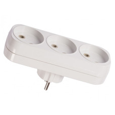 Разветвитель LUXEL 3 гнезда вертикальный без заземленния 1017 белый