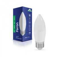Светодиодная лампа свеча C37 FERON LB-207 9W E27 4000K 1050LM 40183