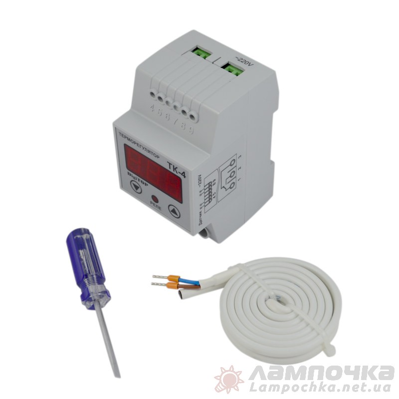 Цифровий терморегулятор DigiTOP з датчиком DS18B20 ТК-4 на DIN-рейку