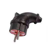 Вилка угловая LUXEL 1129 с заземлением черная