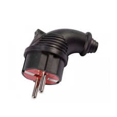 Вилка угловая LUXEL 1129 с заземлением черная