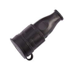 Разъем штепсельный LUXEL 1126 с заземлением с крышкой черный