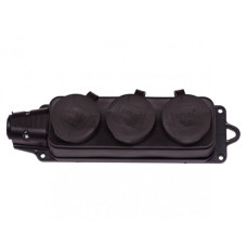 Колодка LUXEL 1133 16А 3 розетки с заземлением, каучук