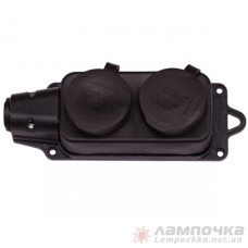 Колодка LUXEL 1132 16А 2 розетки с заземлением, каучук