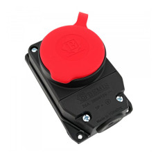 Силовая розетка стационарная BEMIS IP44 3P+E 3х25А Каучук 2Р+РЕ