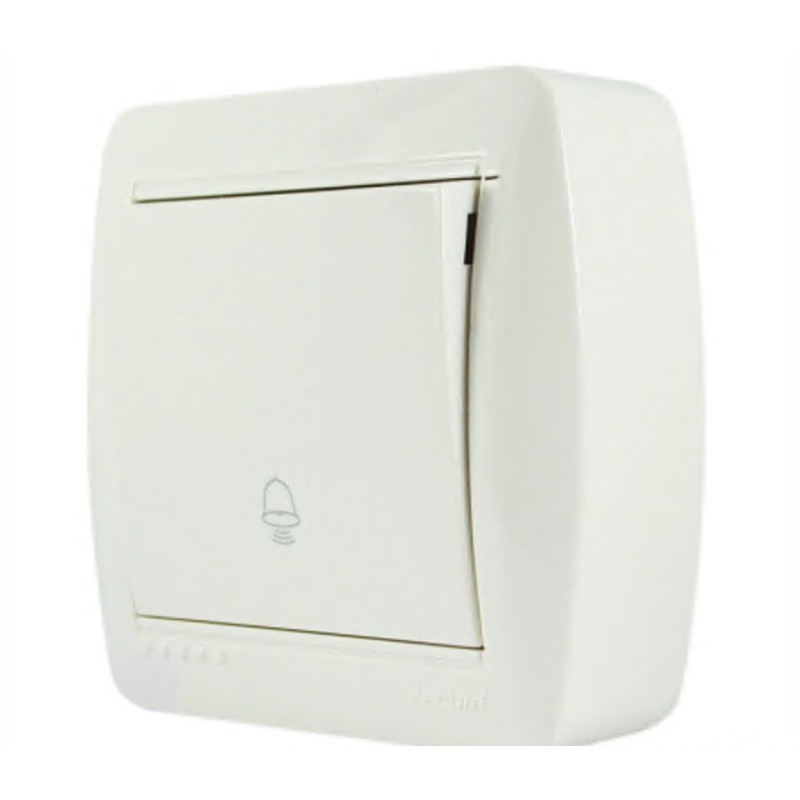 Кнопка звонка накладная LEZARD Demet белая IP20 711-0200-103